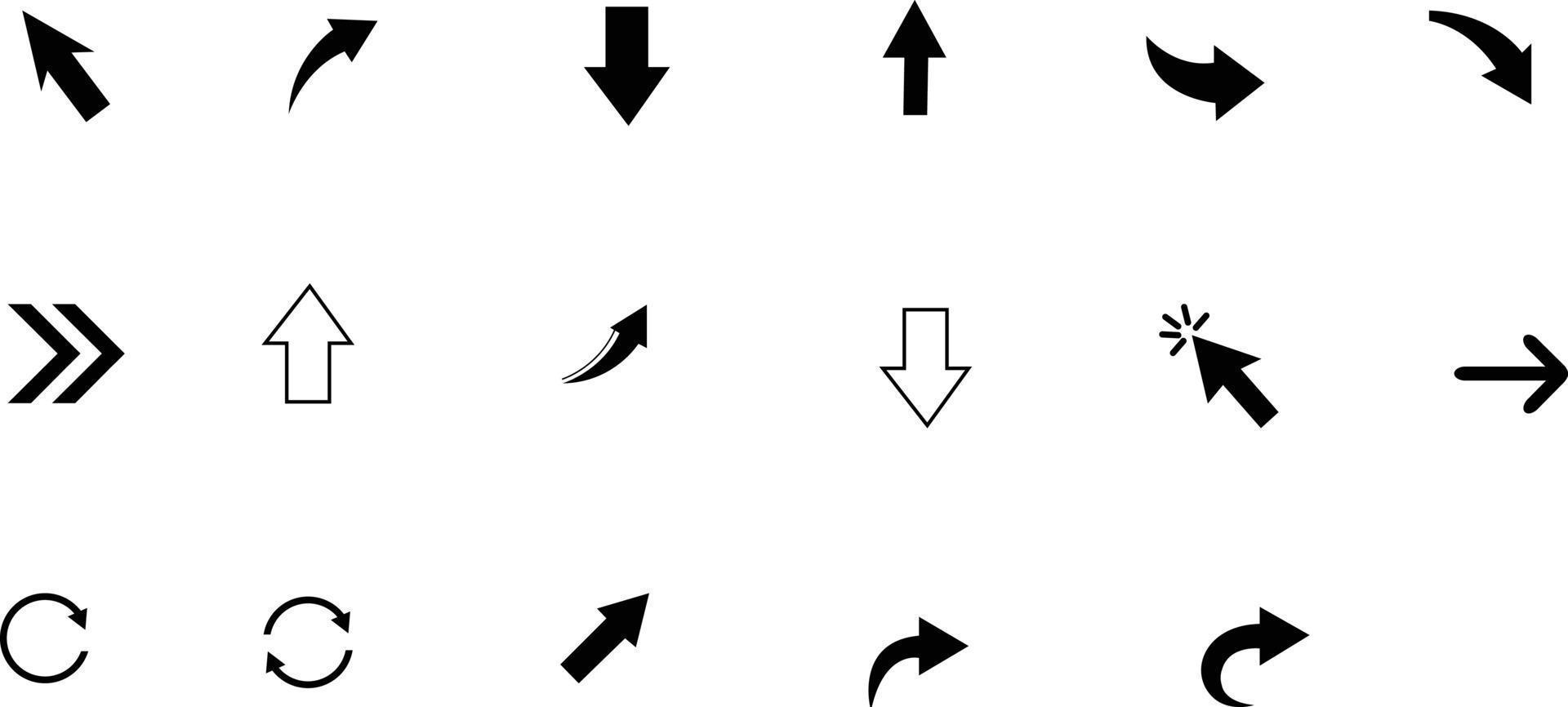 Black arrow vector icon pack