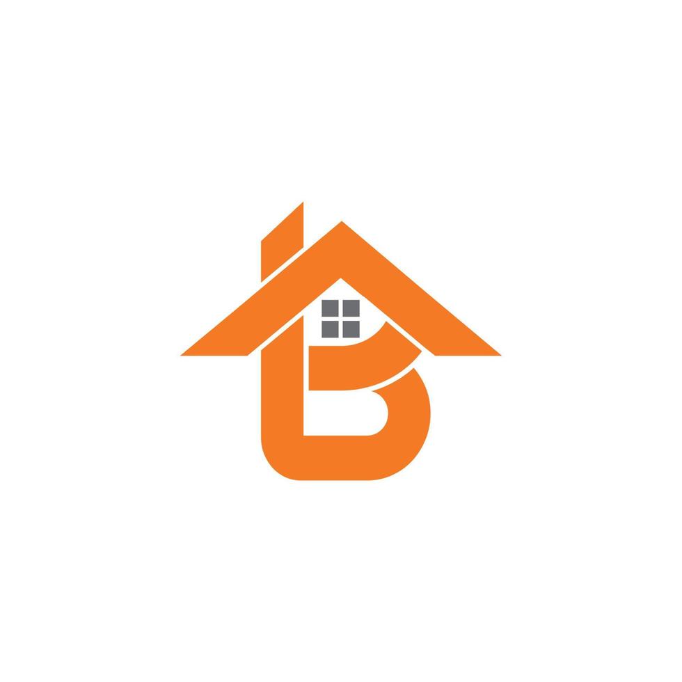 letter b with house logo vector