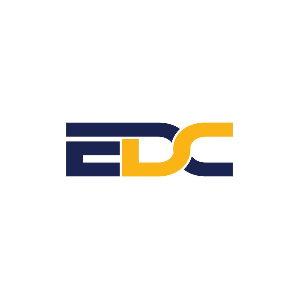 diseño de logotipo de letra edc e imagen vectorial vector