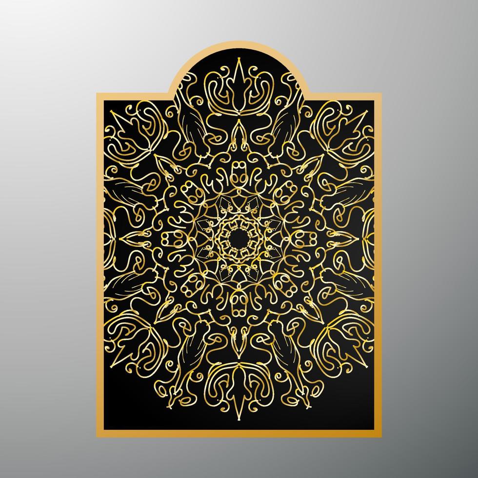 Ramadan motif frame with mandala elements. vector