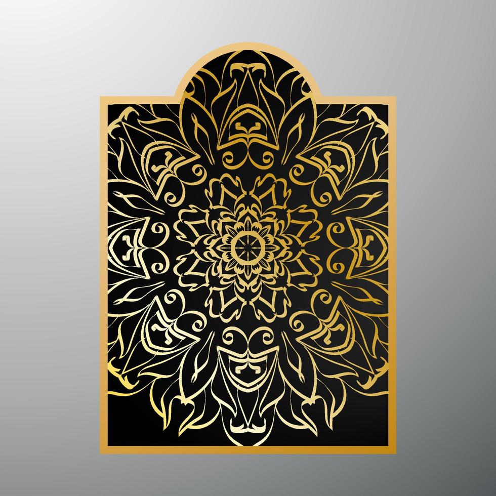 Ramadan motif frame with mandala elements. vector