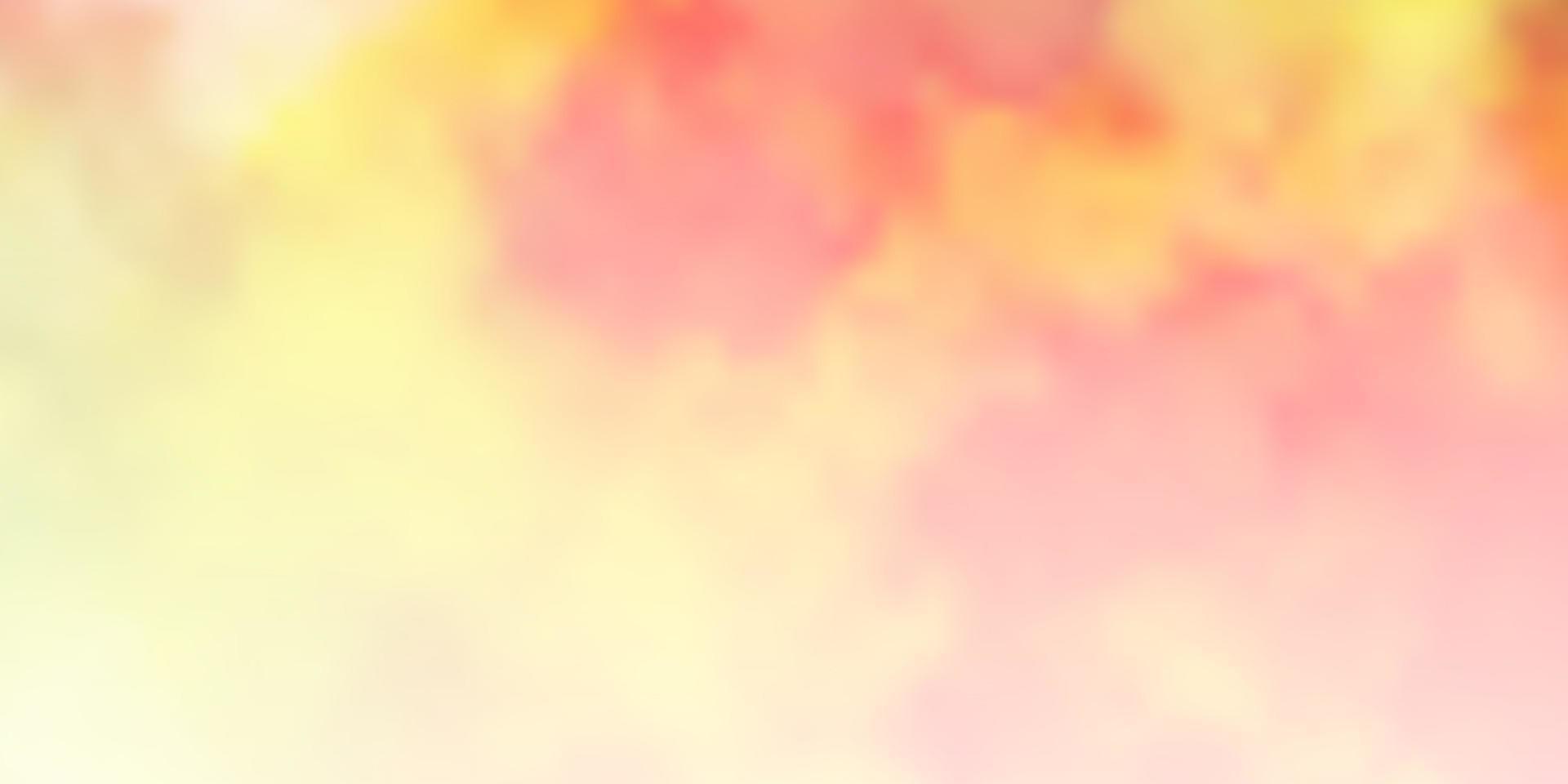 Light Pink, Yellow vector background with clouds.