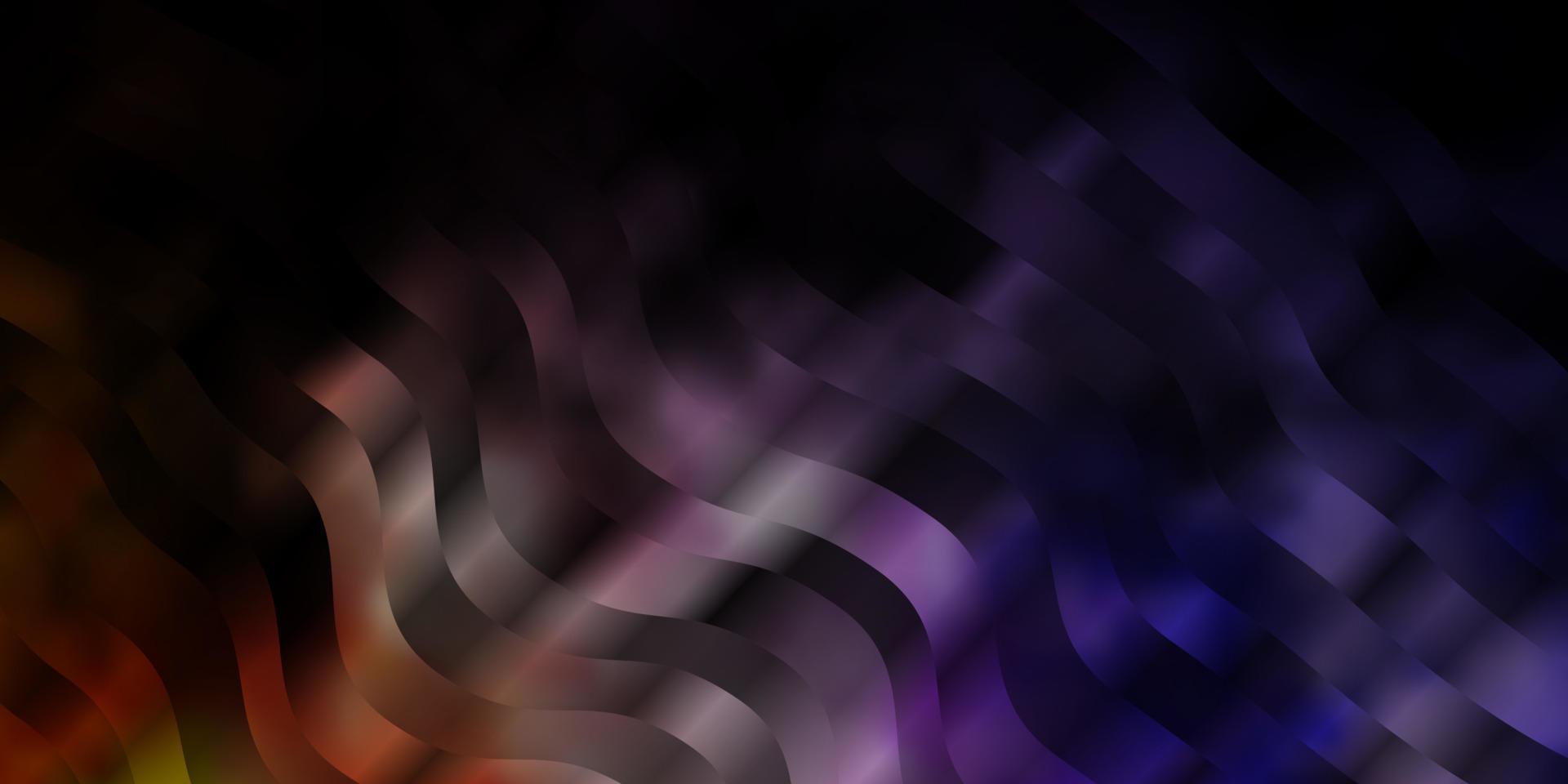 Dark Pink, Yellow vector background with bent lines.