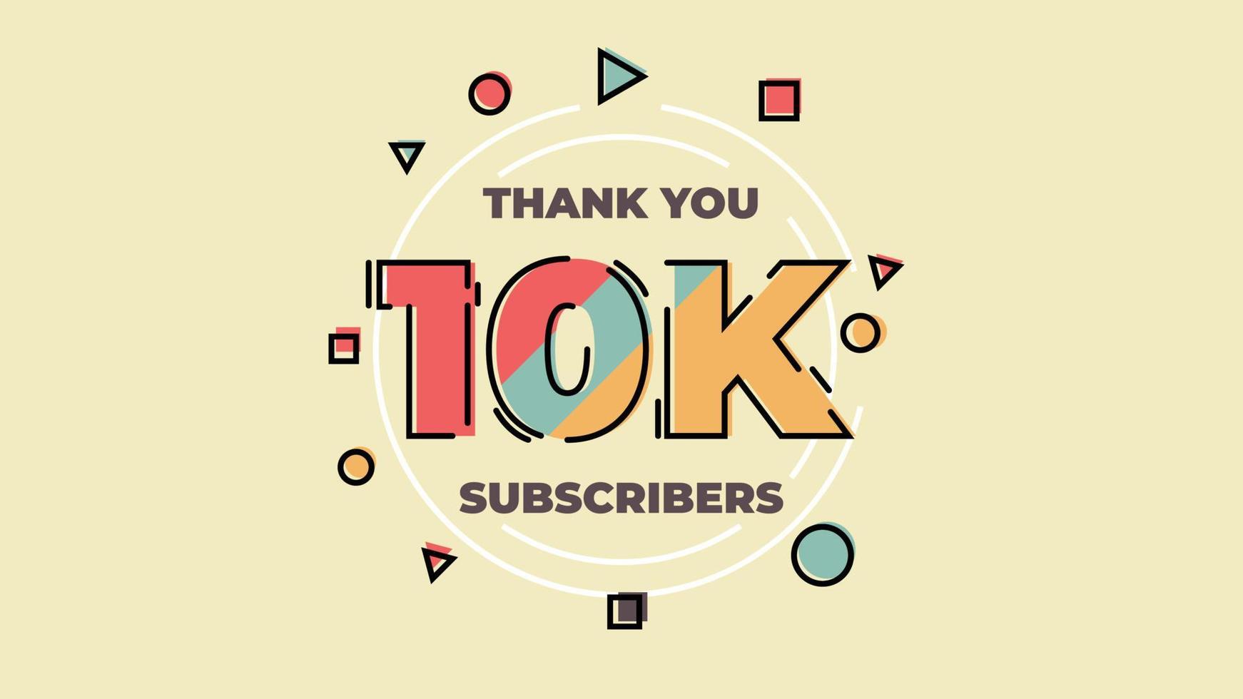 Vintage greeting card 10k subscribers celebration vector