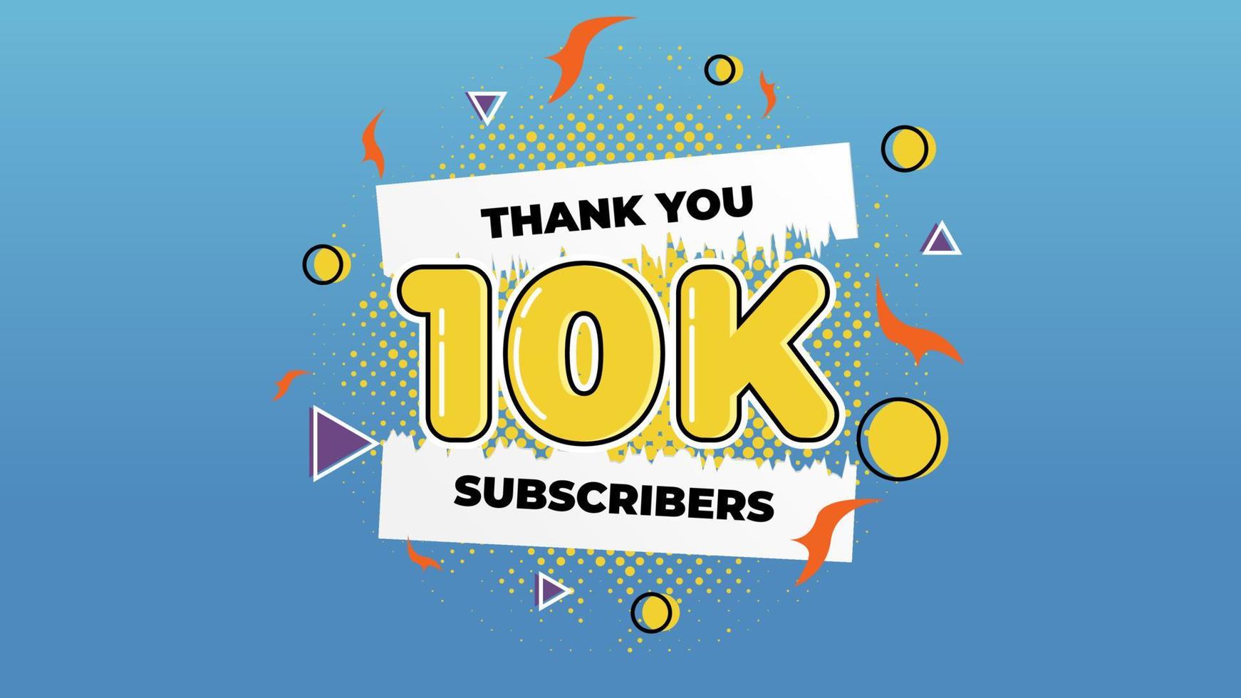 10k subscribers social media celebration banner vector