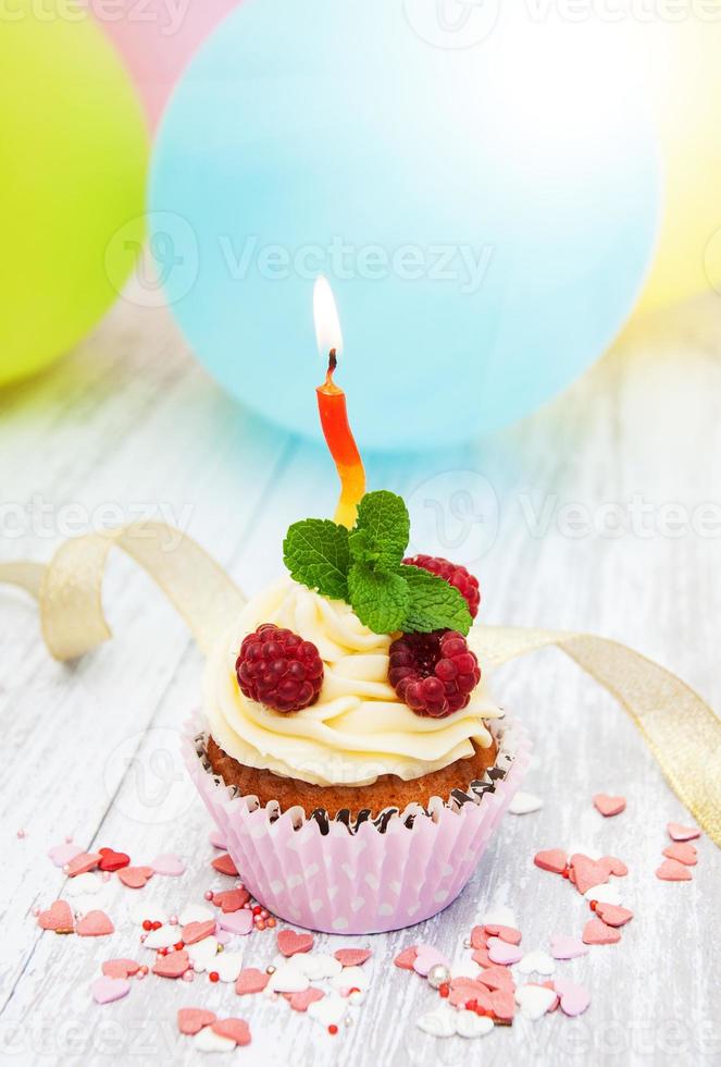Cupcake and candle photo