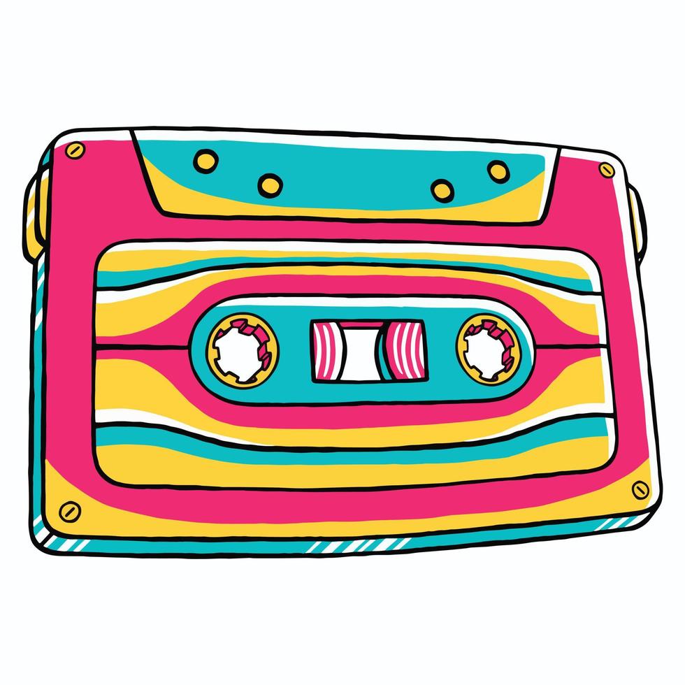 Cassette in Flat Design Style vector
