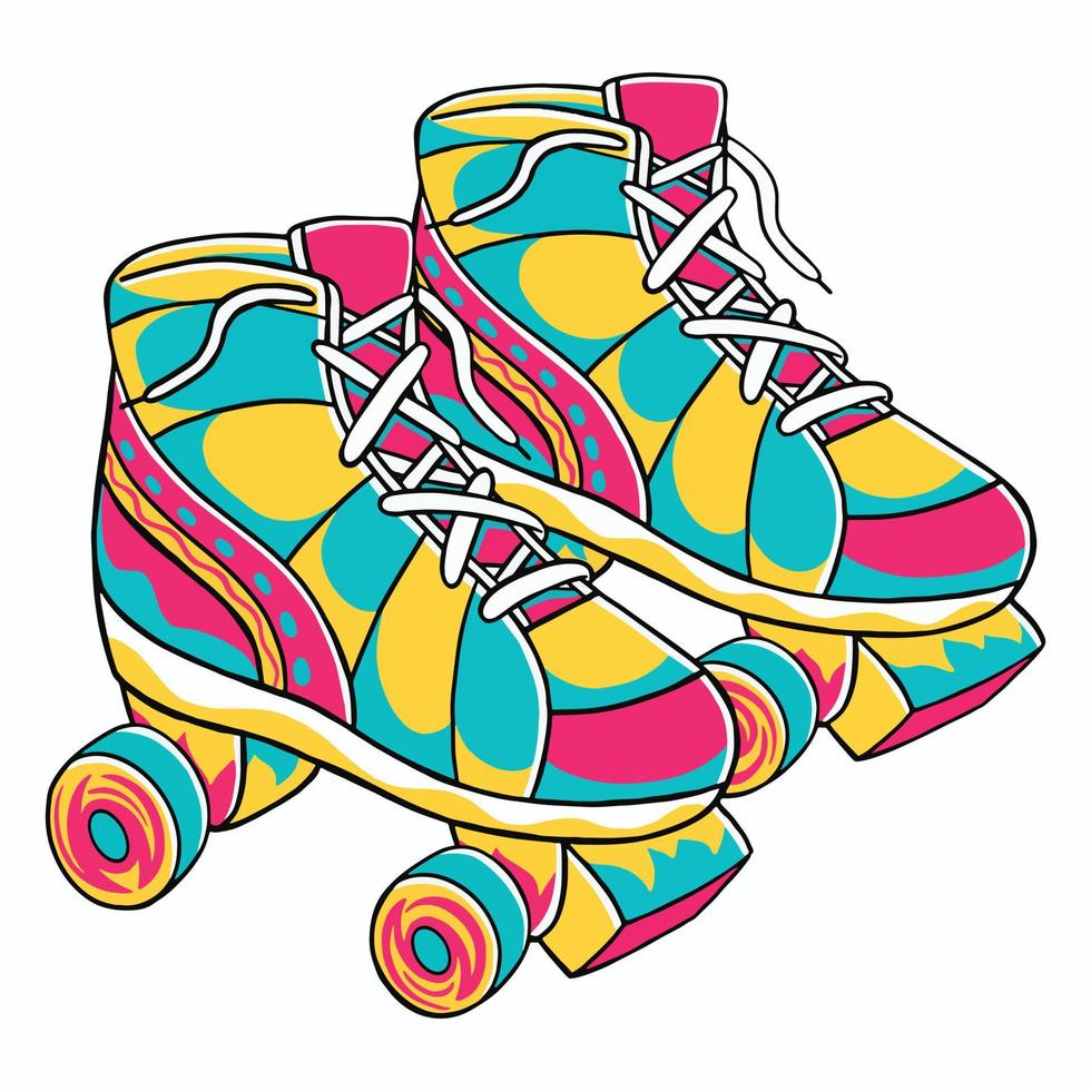 Roller Skates in Flat Design Style vector