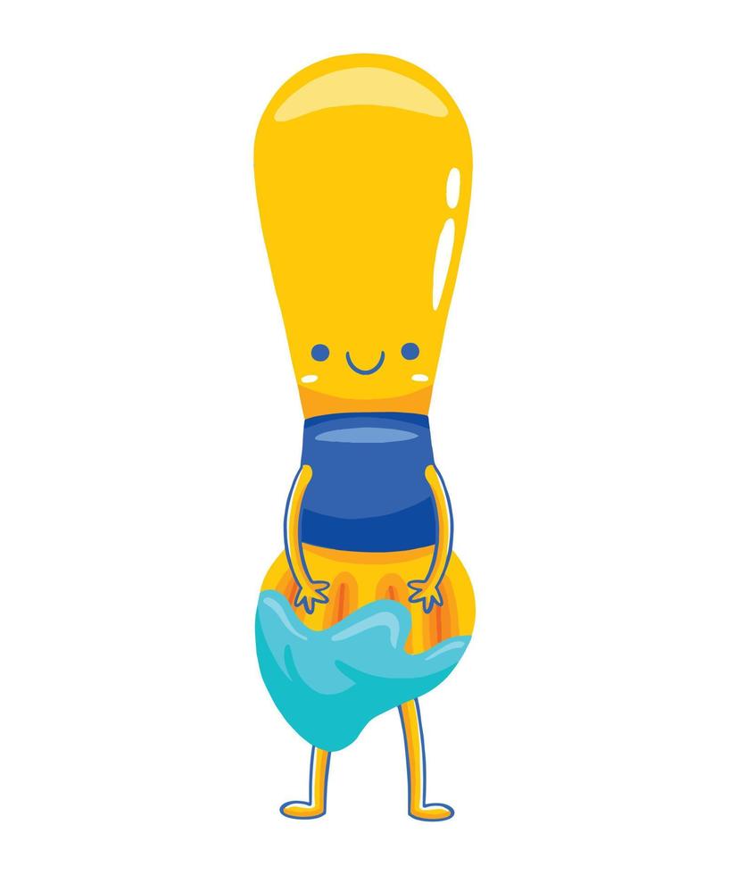 PAINTBRUSH mascot in flat cartoon style vector