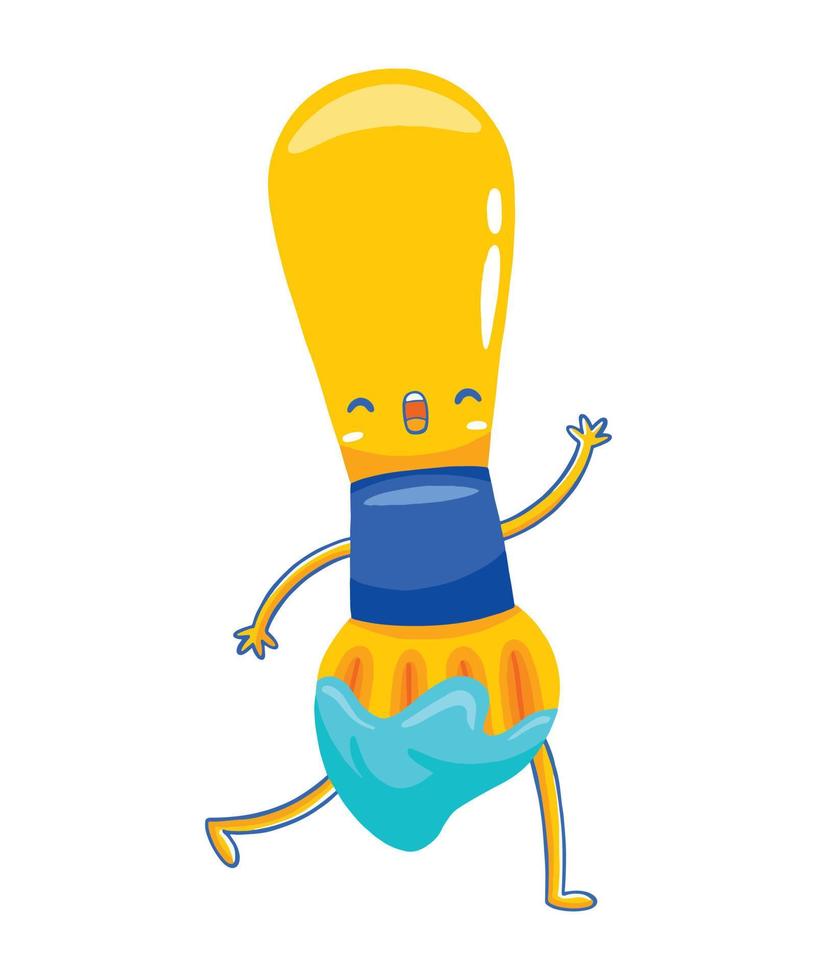 PAINTBRUSH mascot in flat cartoon style vector
