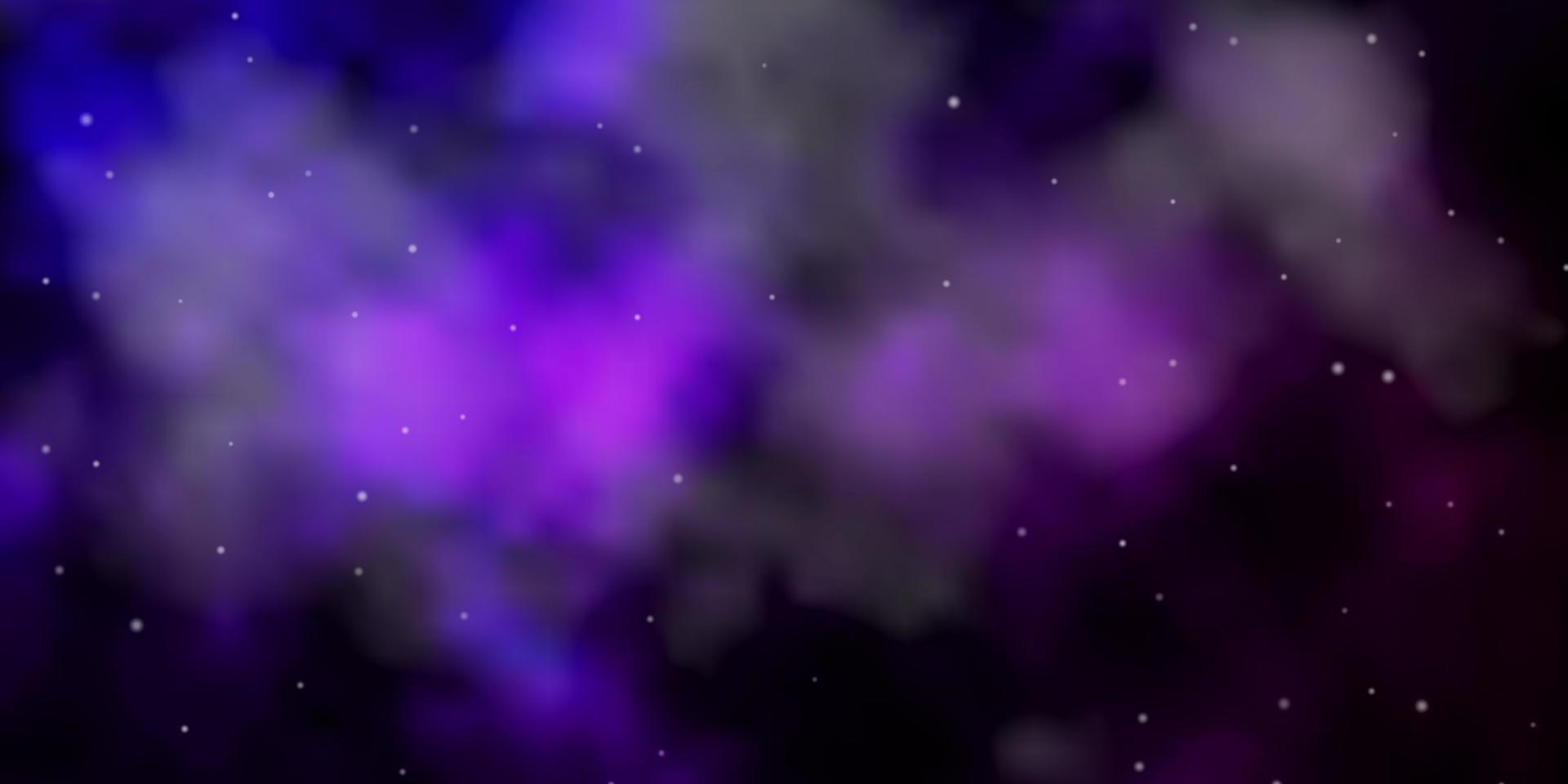 Fondo de vector púrpura oscuro con estrellas de colores.
