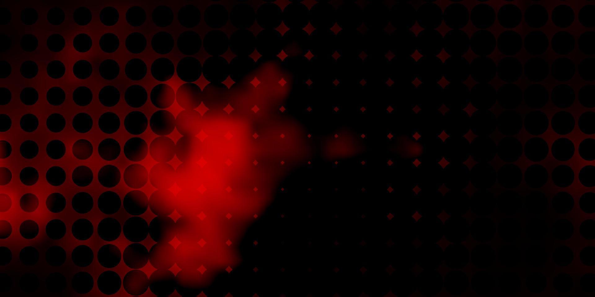 Dark Red vector background with bubbles.