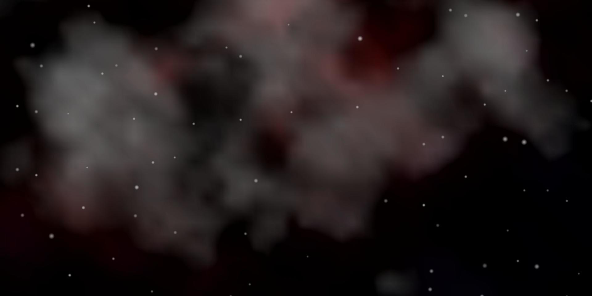 Dark Red vector background with colorful stars.