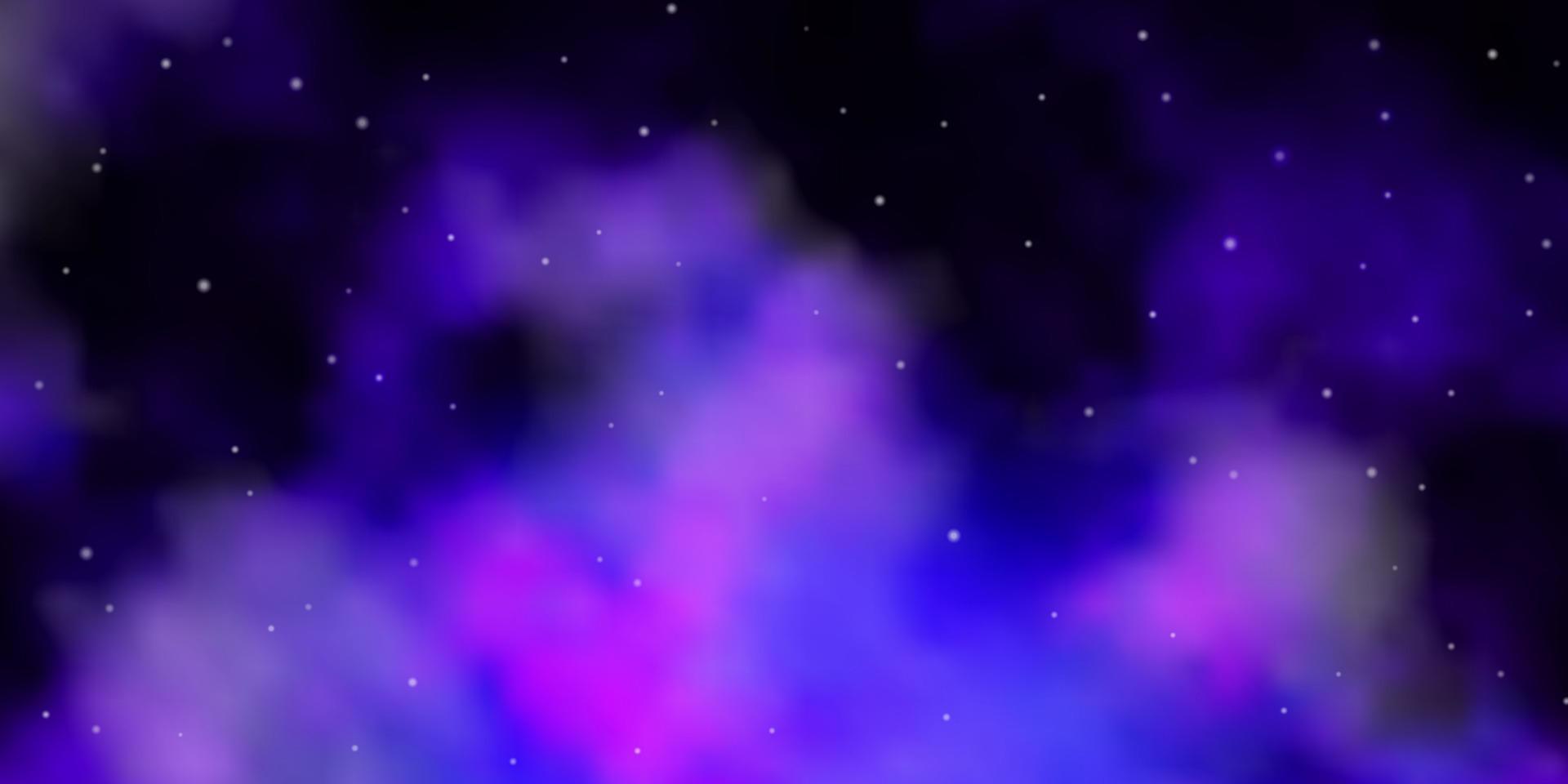 Dark Purple vector texture with beautiful stars.