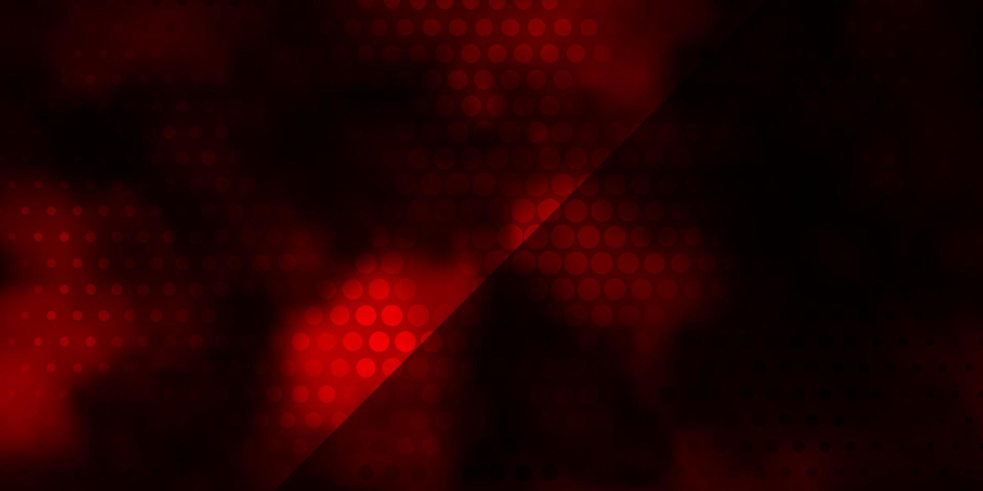 Dark Red vector background with circles.