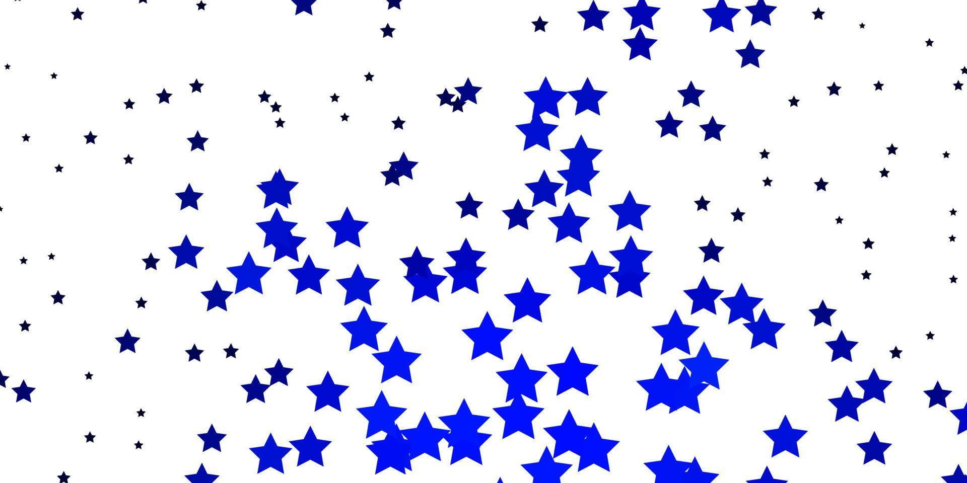 Dark BLUE vector background with small and big stars.