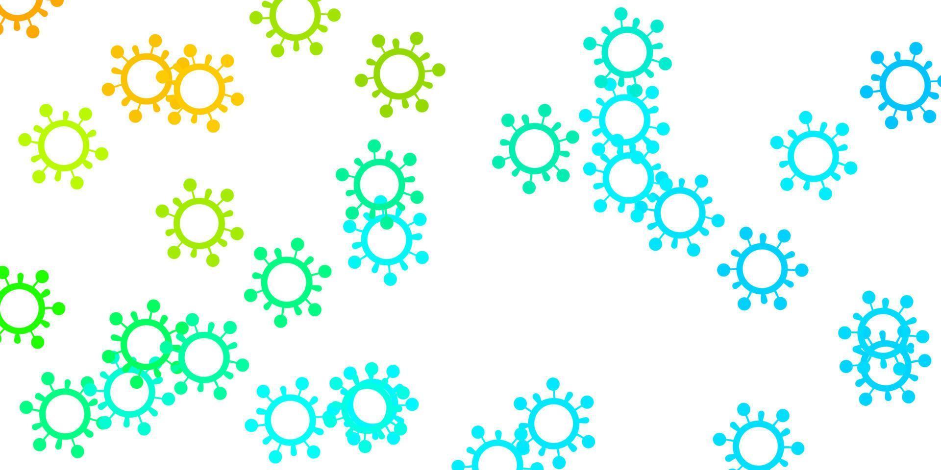 Light blue, yellow vector template with flu signs.