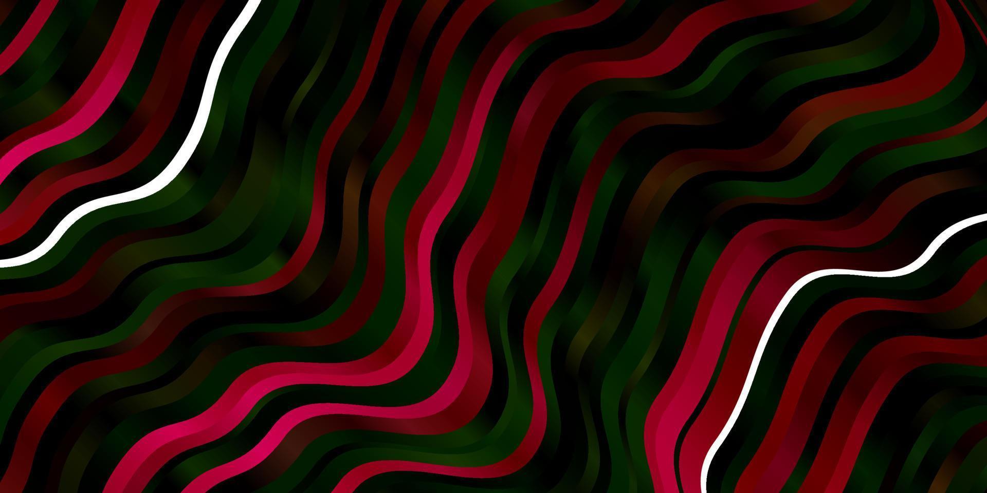 Dark Pink, Green vector background with curves.