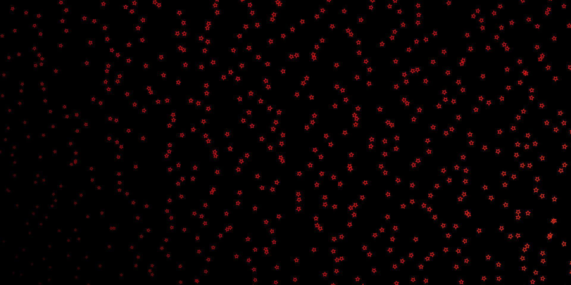 Dark Red vector background with colorful stars.