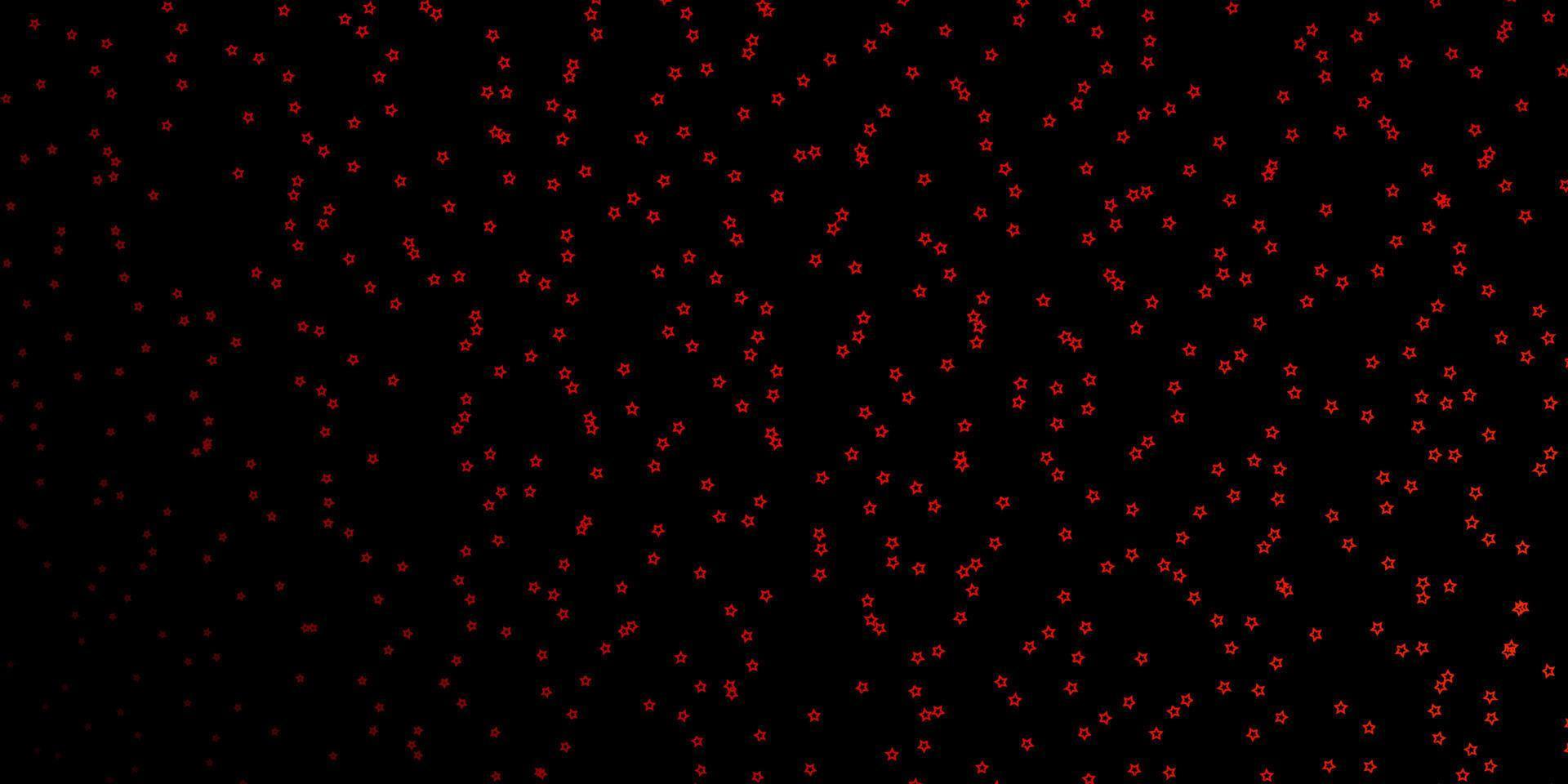 Fondo de vector rojo oscuro con estrellas de colores.