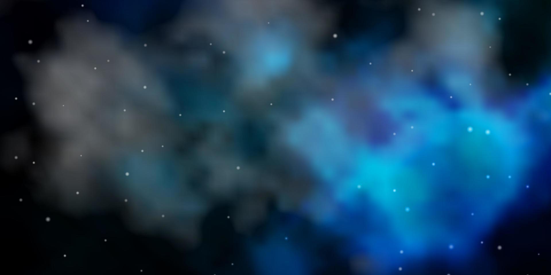 Dark BLUE vector template with neon stars.