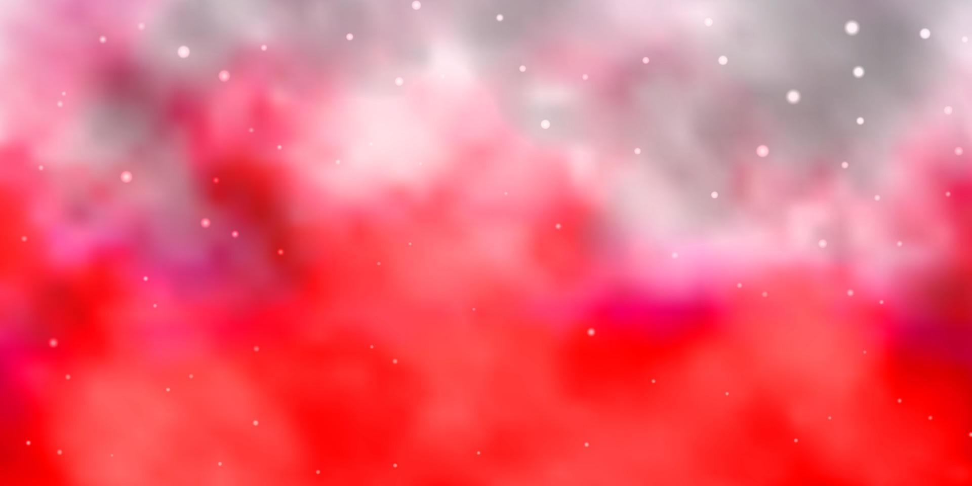 patrón de vector rojo claro con estrellas abstractas.