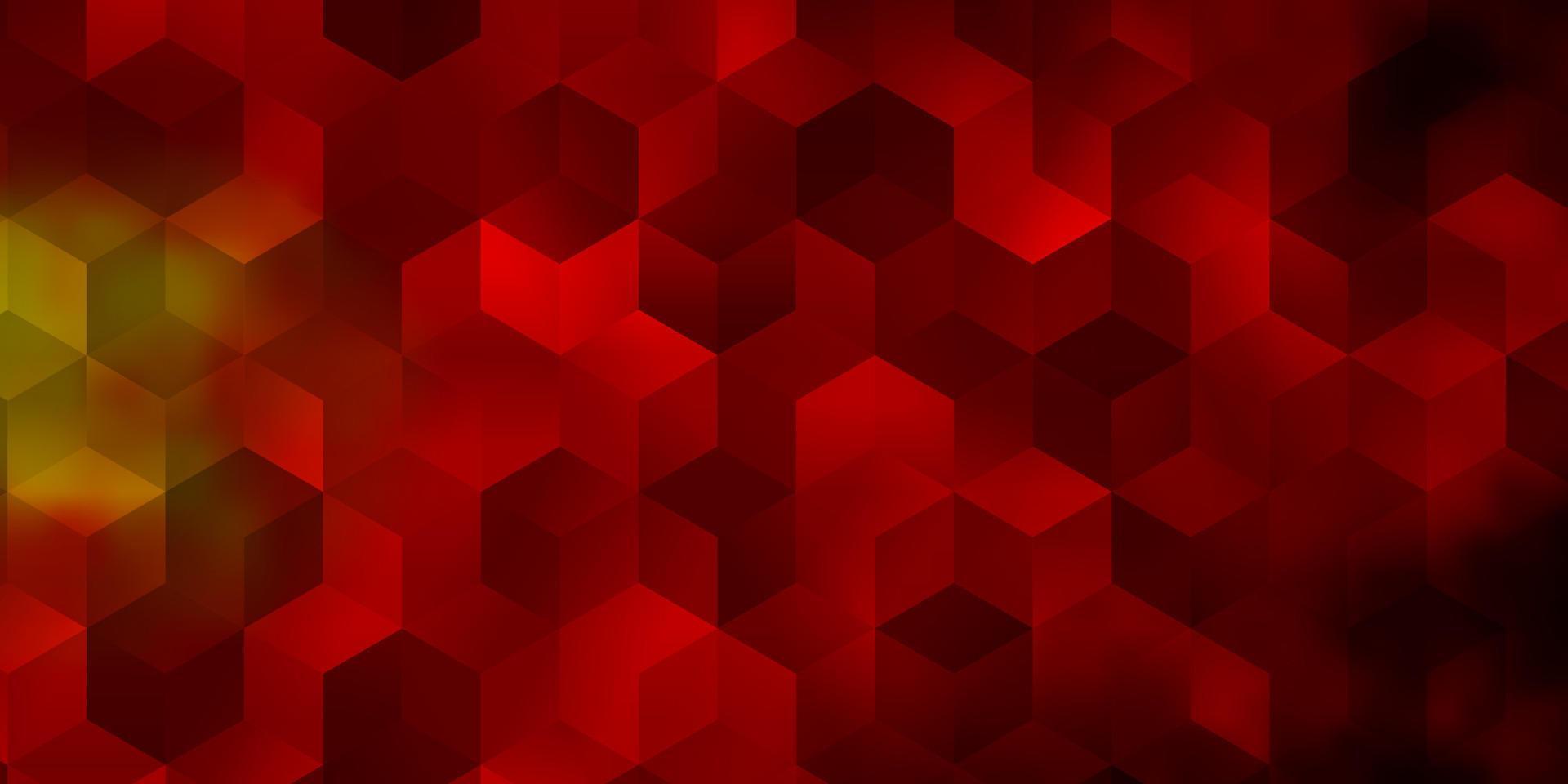 Dark Red, Yellow vector background with hexagons.