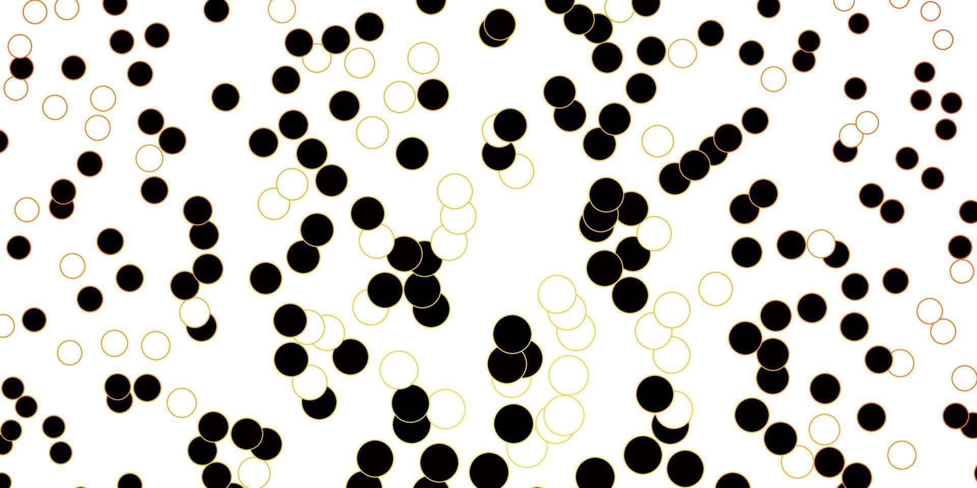 Dark Red, Yellow vector background with bubbles.