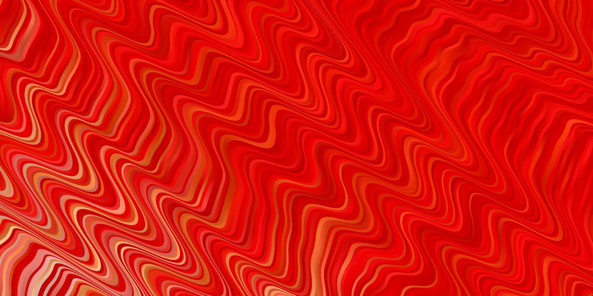 Light Red, Yellow vector backdrop with bent lines.