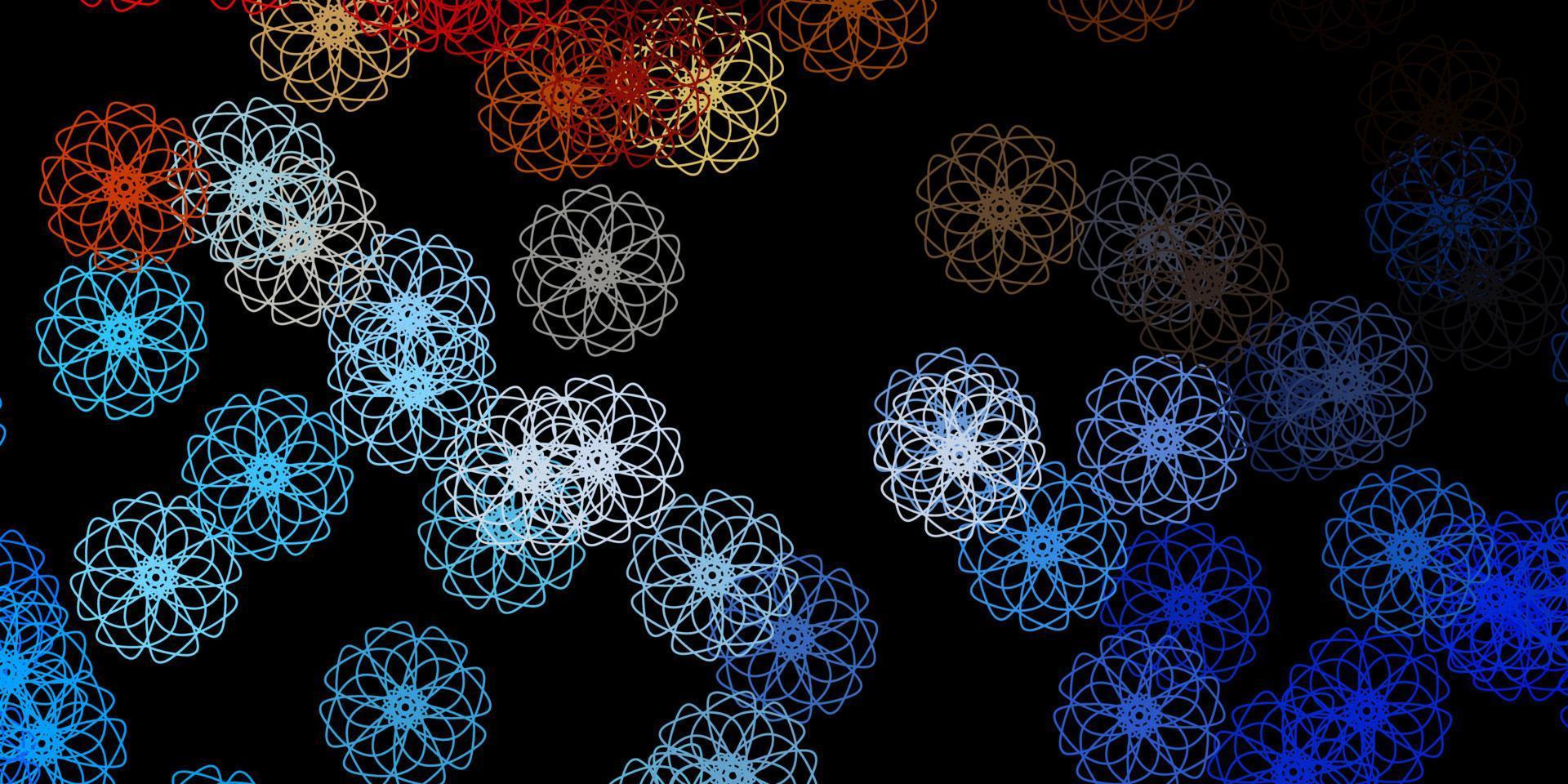 Dark Blue, Yellow vector backdrop with chaotic shapes.