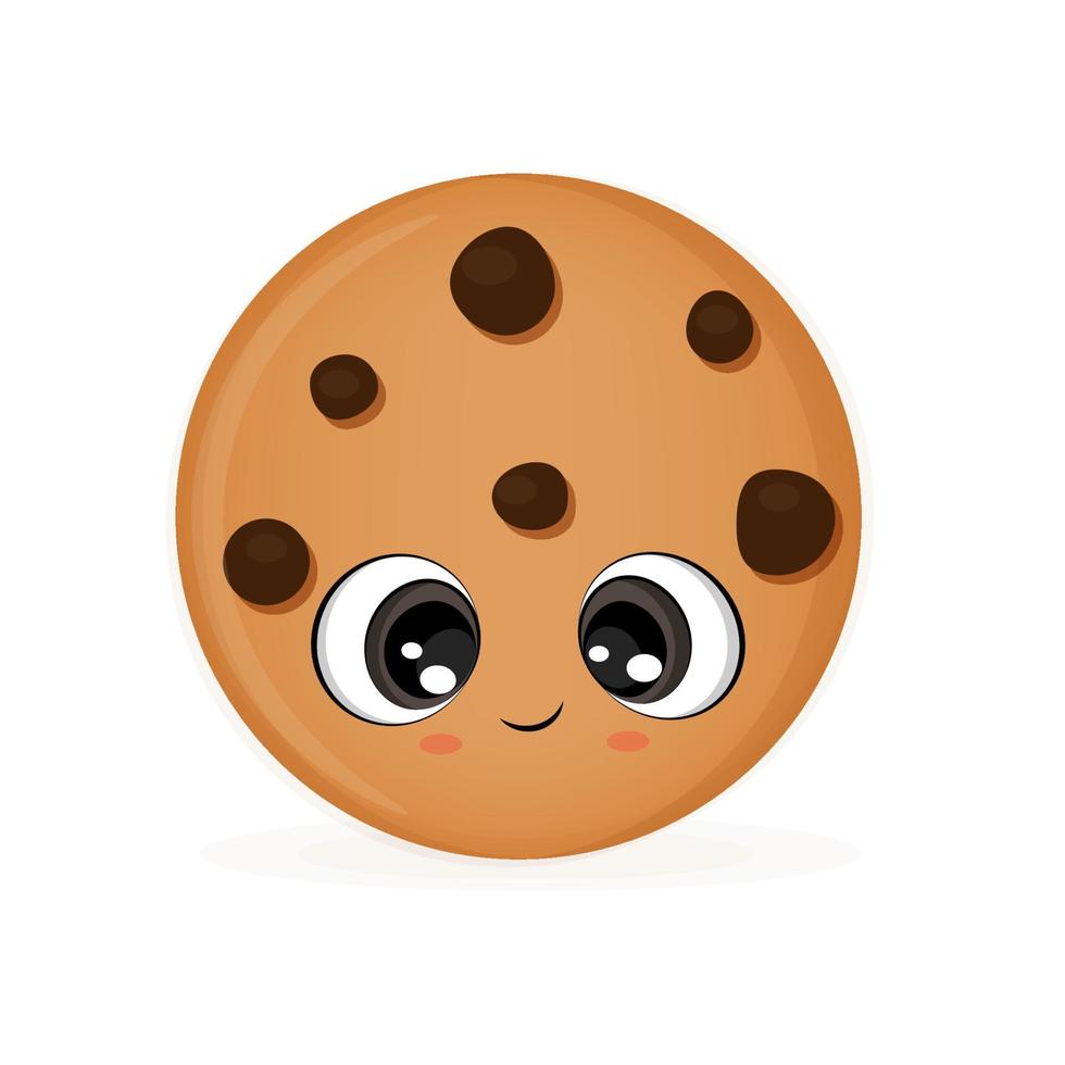 Cute oatmeal cookie character vector