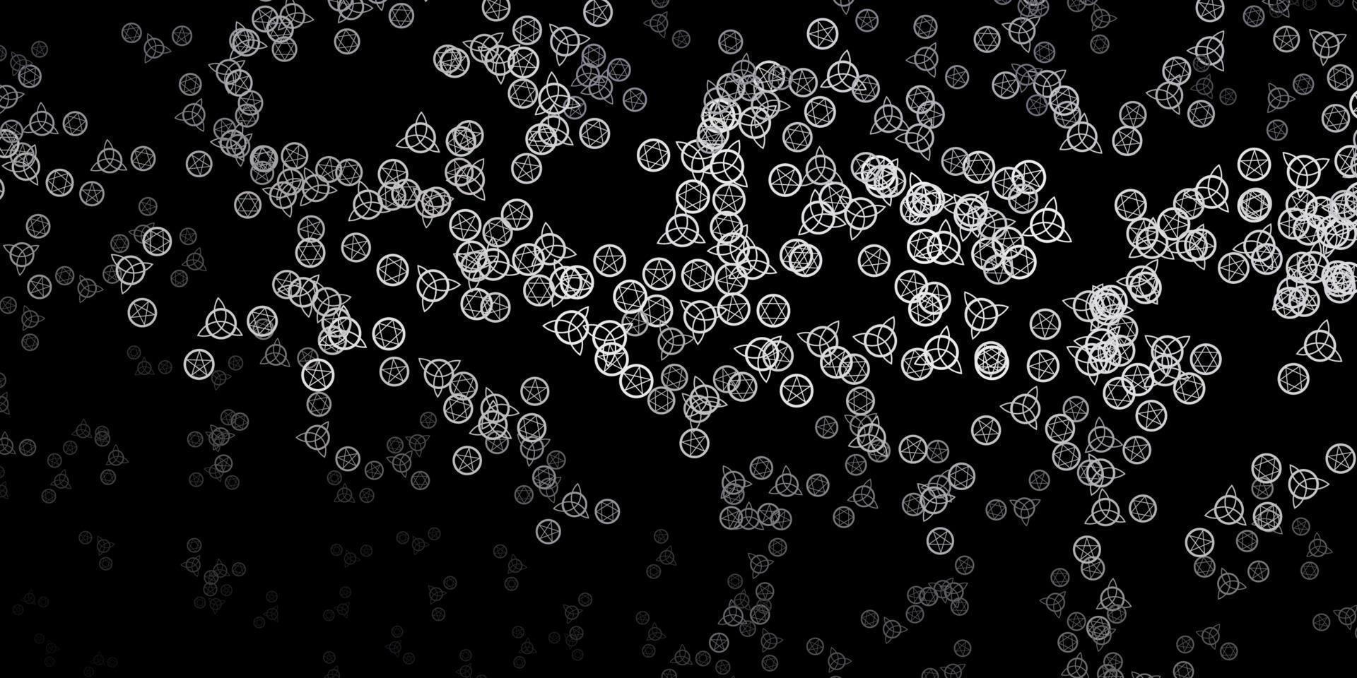 Dark Gray vector backdrop with mystery symbols.