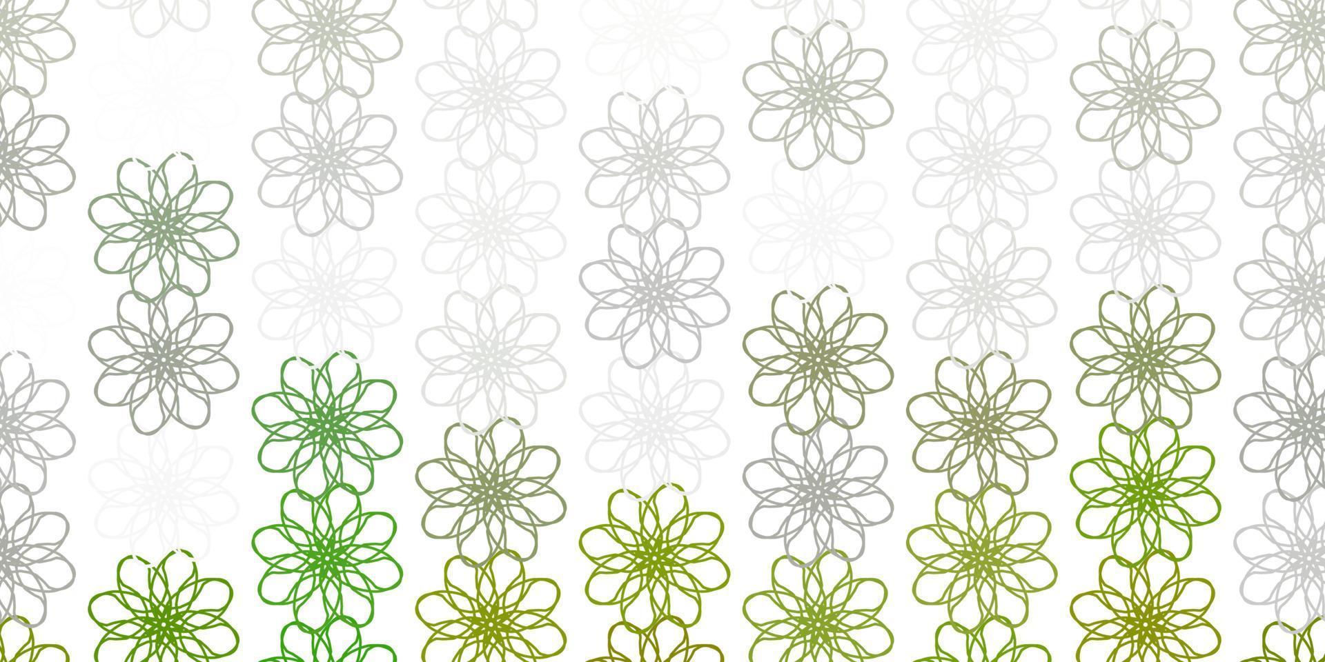 Fondo de doodle de vector gris claro con flores.