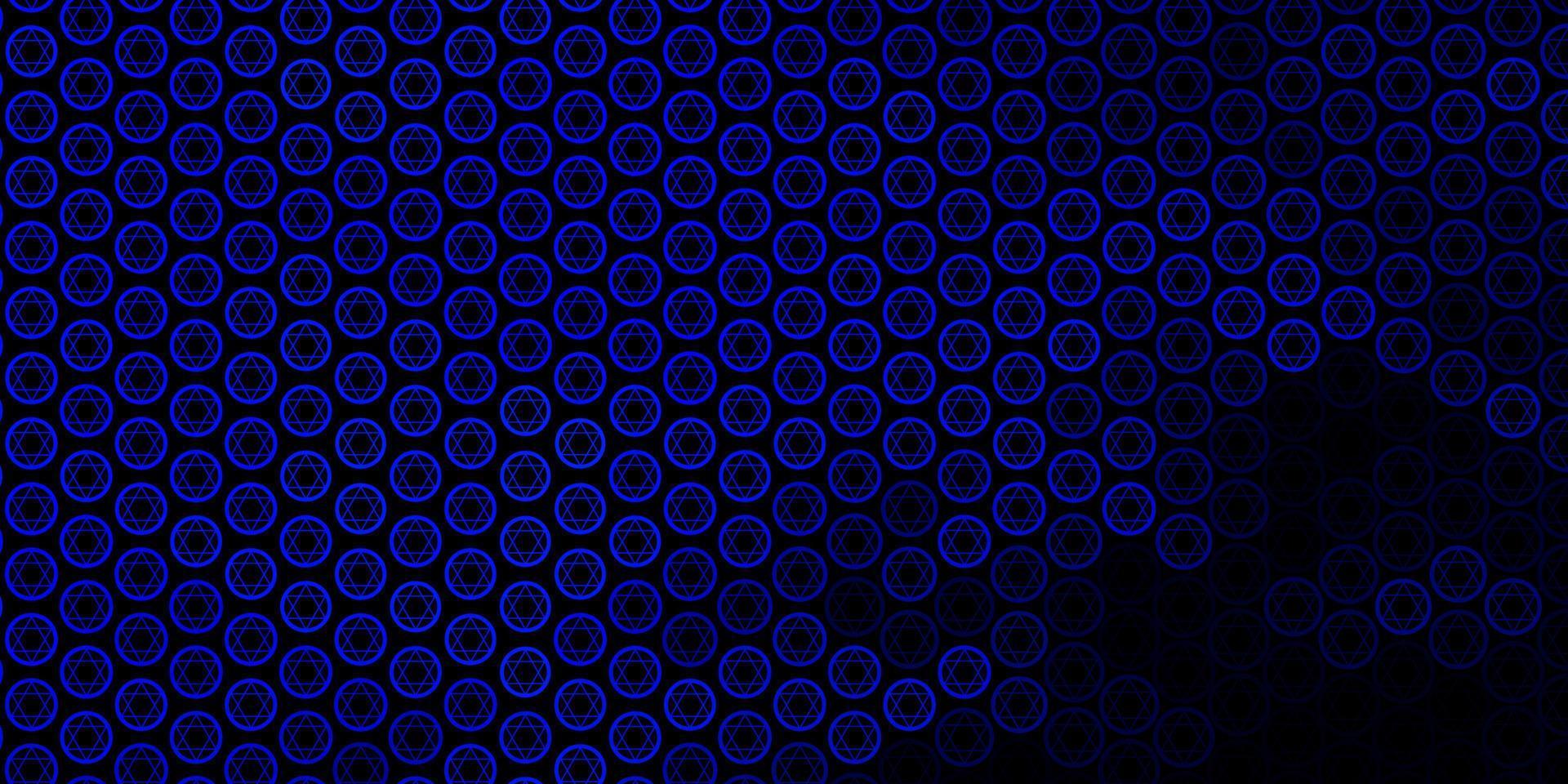 Dark BLUE vector backdrop with mystery symbols.