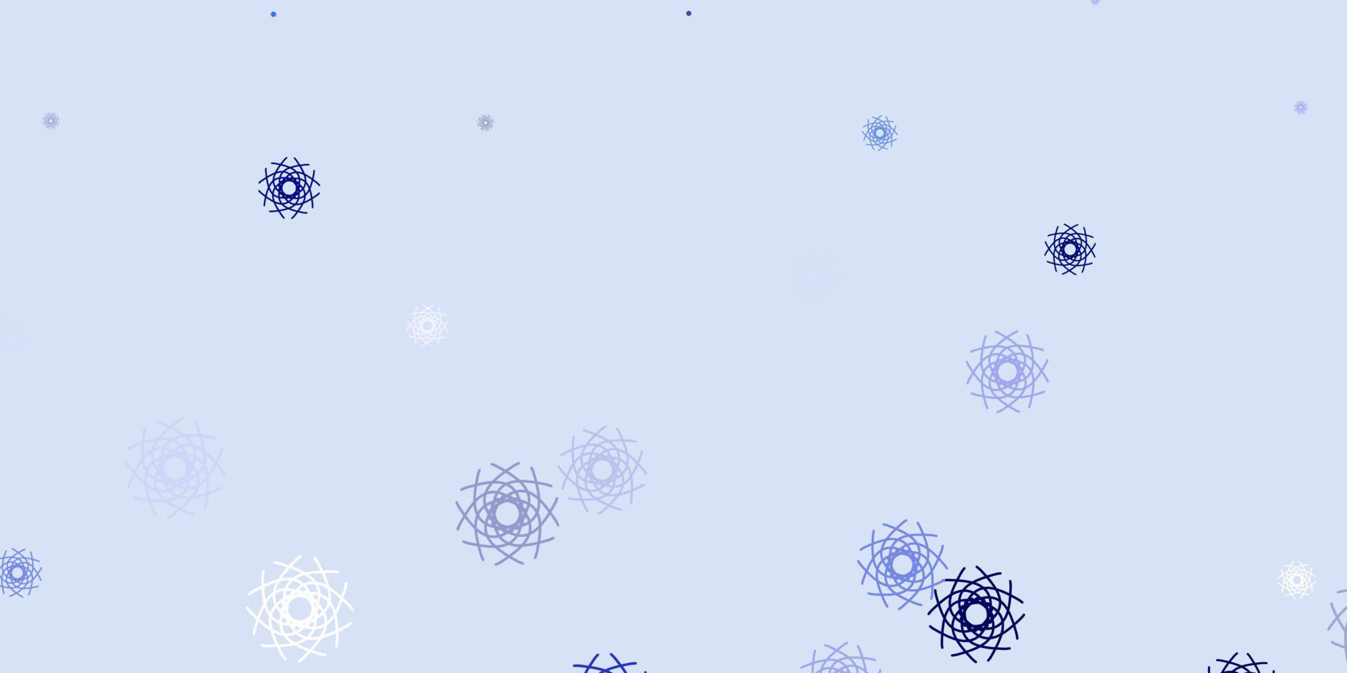 Light BLUE vector doodle background with flowers.