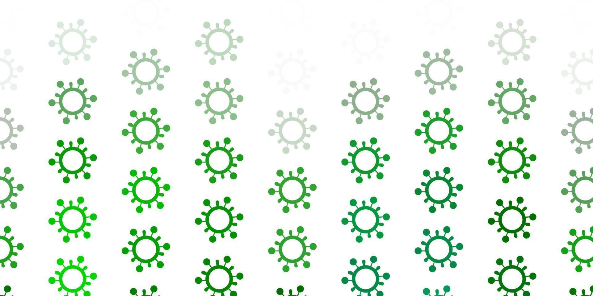 textura de vector verde claro con símbolos de enfermedades.