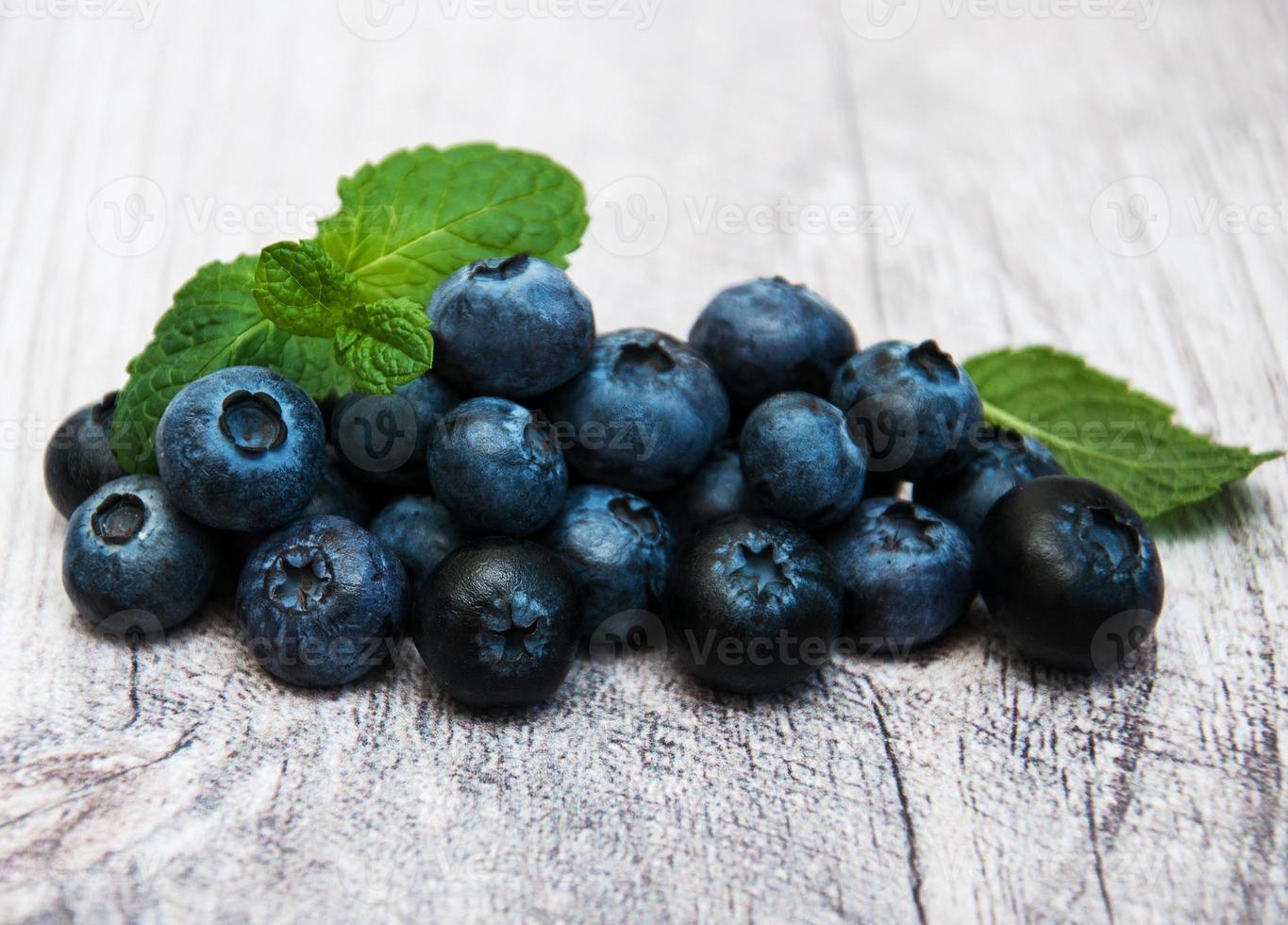 Fresh blueberries on a table photo