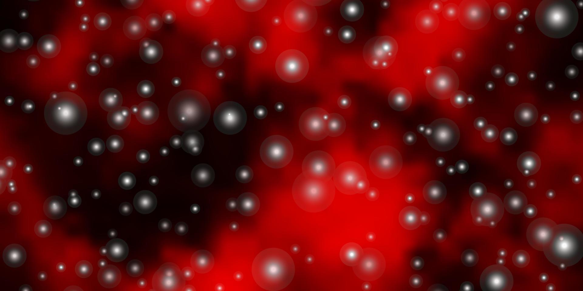 Dark Red vector background with small and big stars.