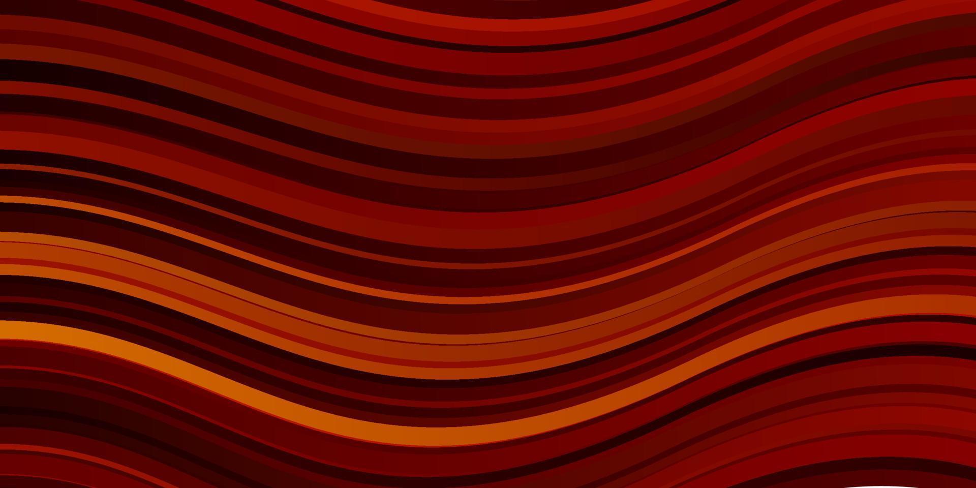 Dark Red vector background with curved lines.