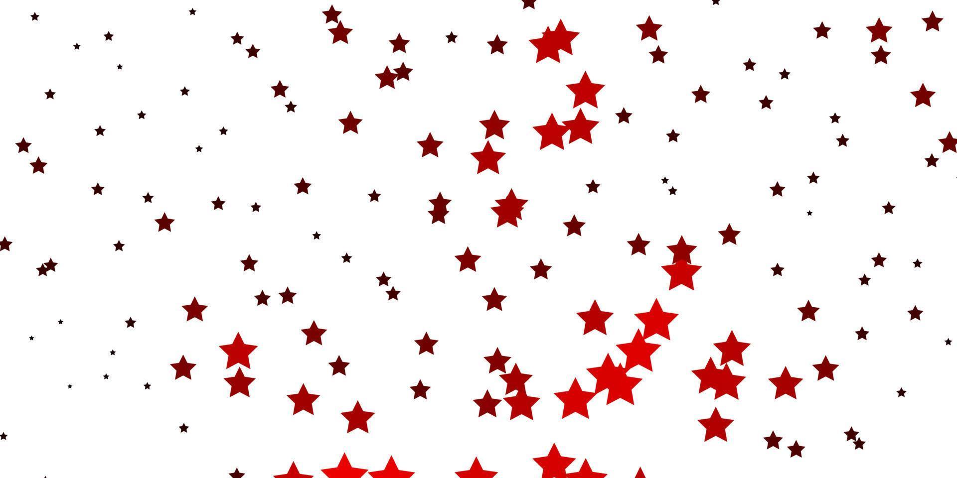 Dark Red vector texture with beautiful stars.