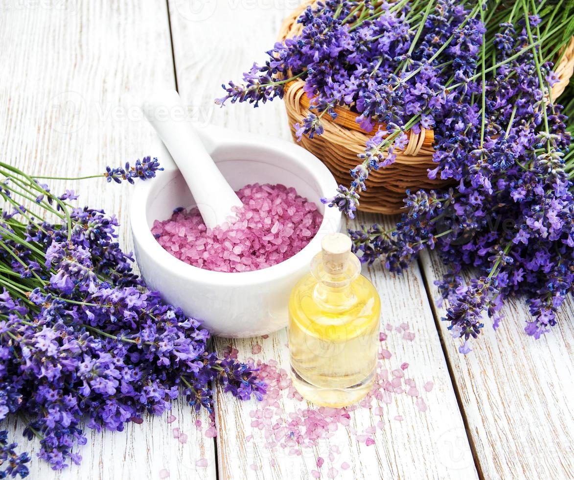 Spa products with lavender photo