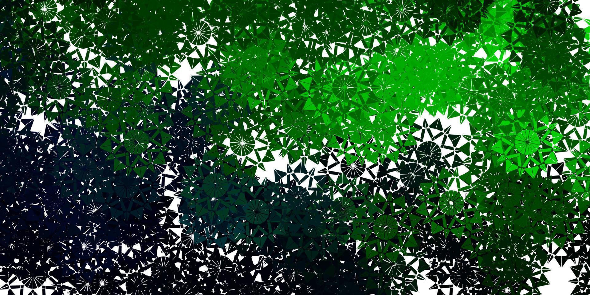 Light Green vector pattern with colored snowflakes.