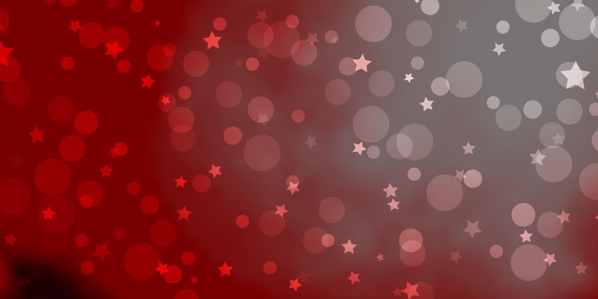 Dark Orange vector texture with circles, stars.