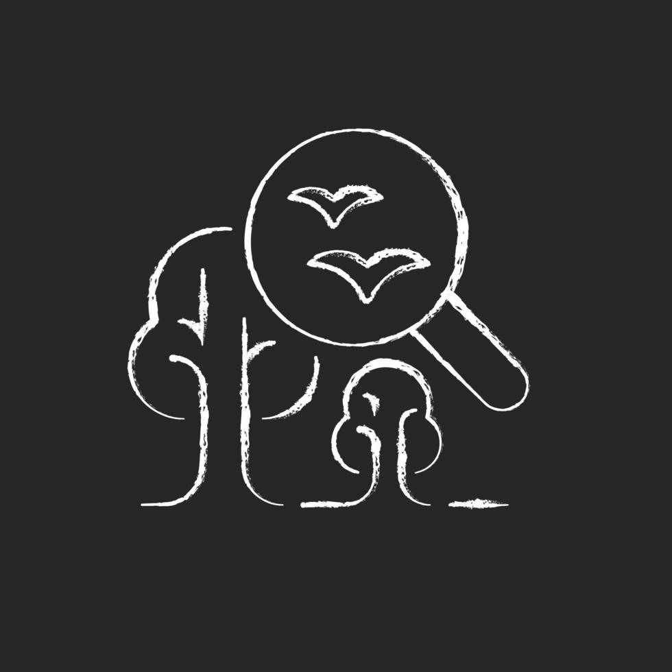 Environmental science chalk white icon on dark background. Current environmental problems study. Environmental science lessons in schools. Isolated vector chalkboard illustration on black