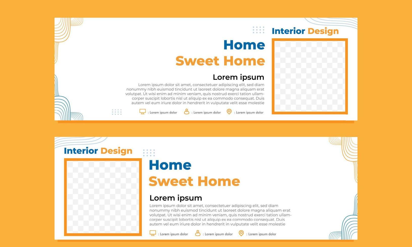 abstract hand drawn horizontal banner template vector
