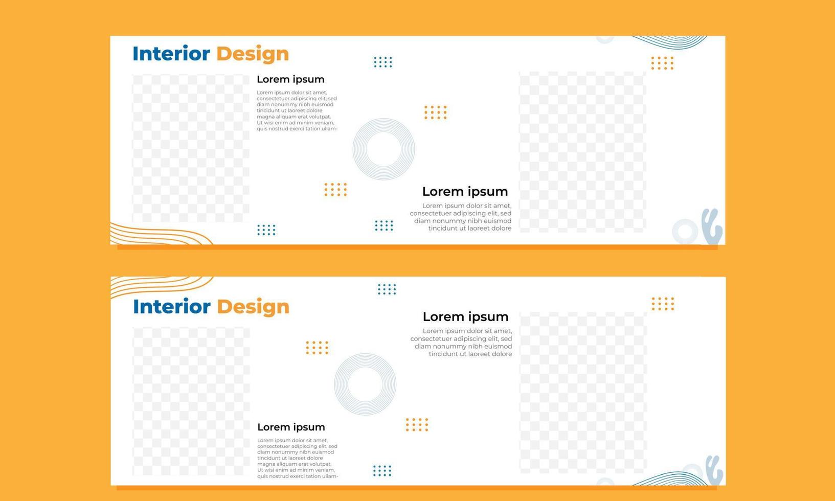 abstract hand drawn horizontal banner template vector