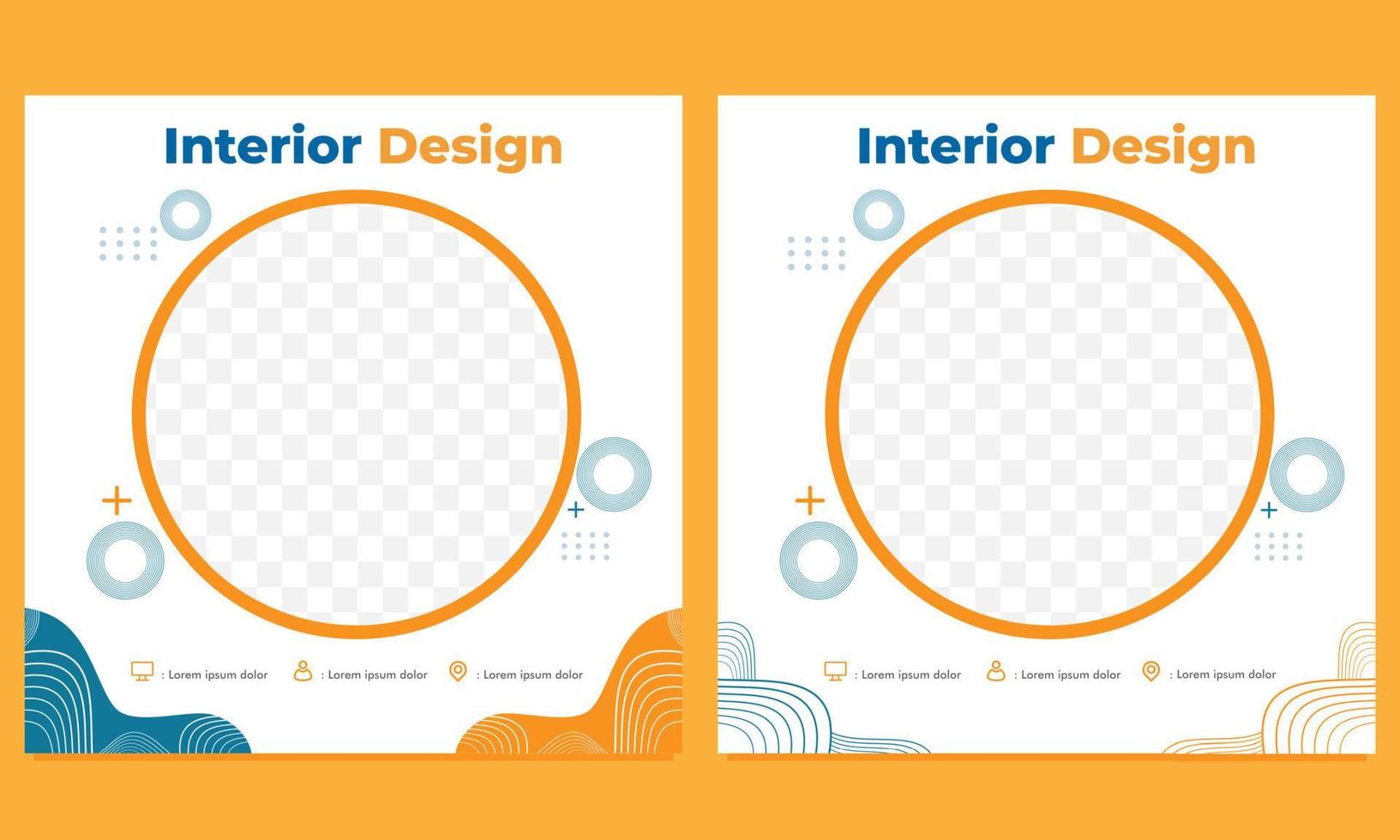 abstract hand drawn social media post template vector