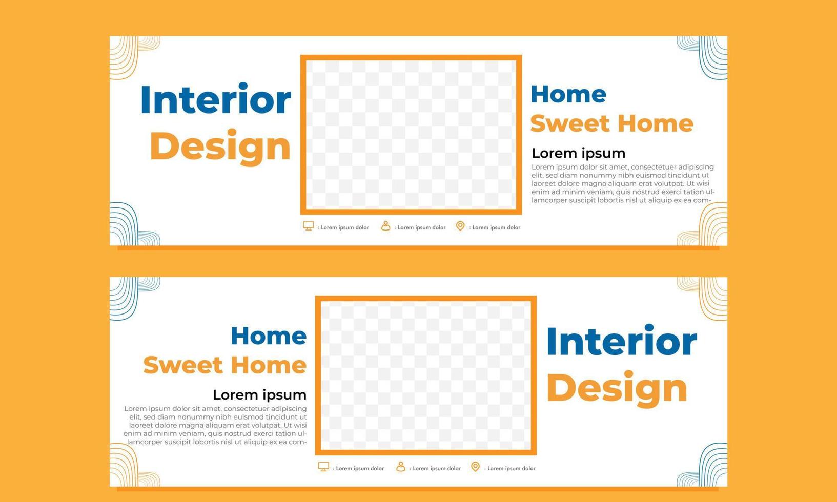 abstract hand drawn horizontal banner template vector