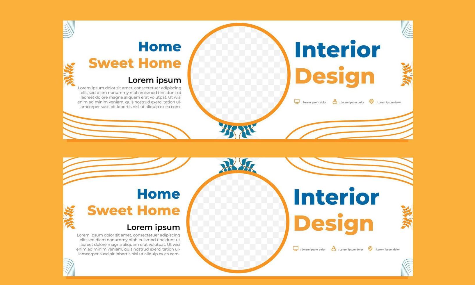 abstract hand drawn horizontal banner template vector