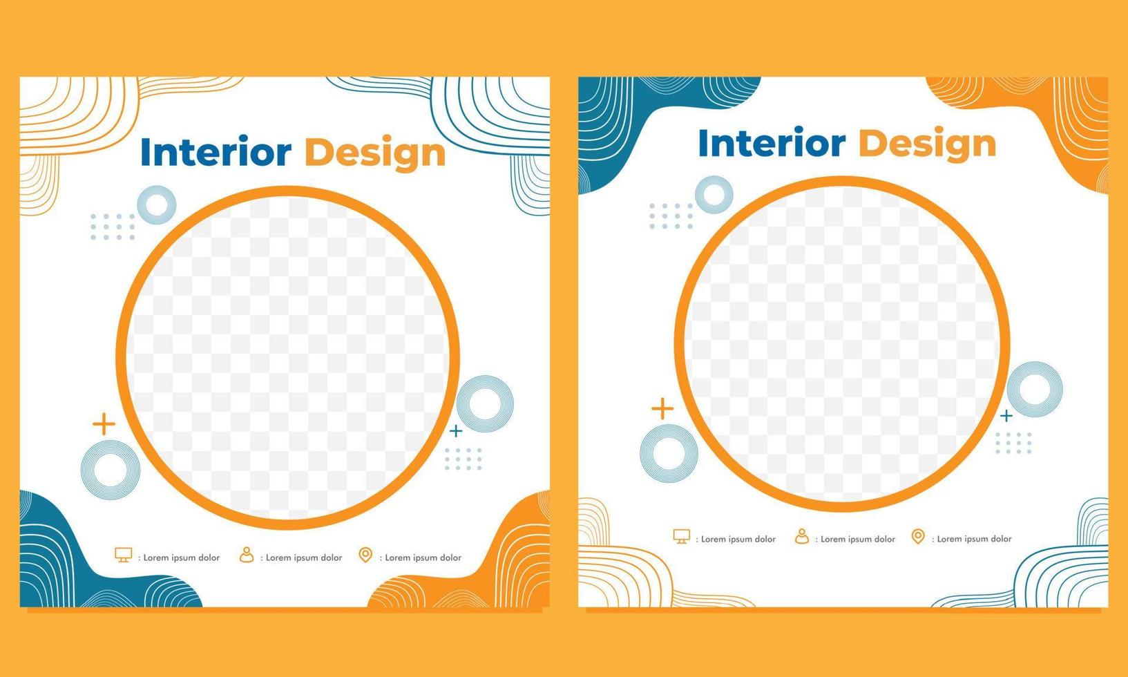 abstract hand drawn social media post template vector
